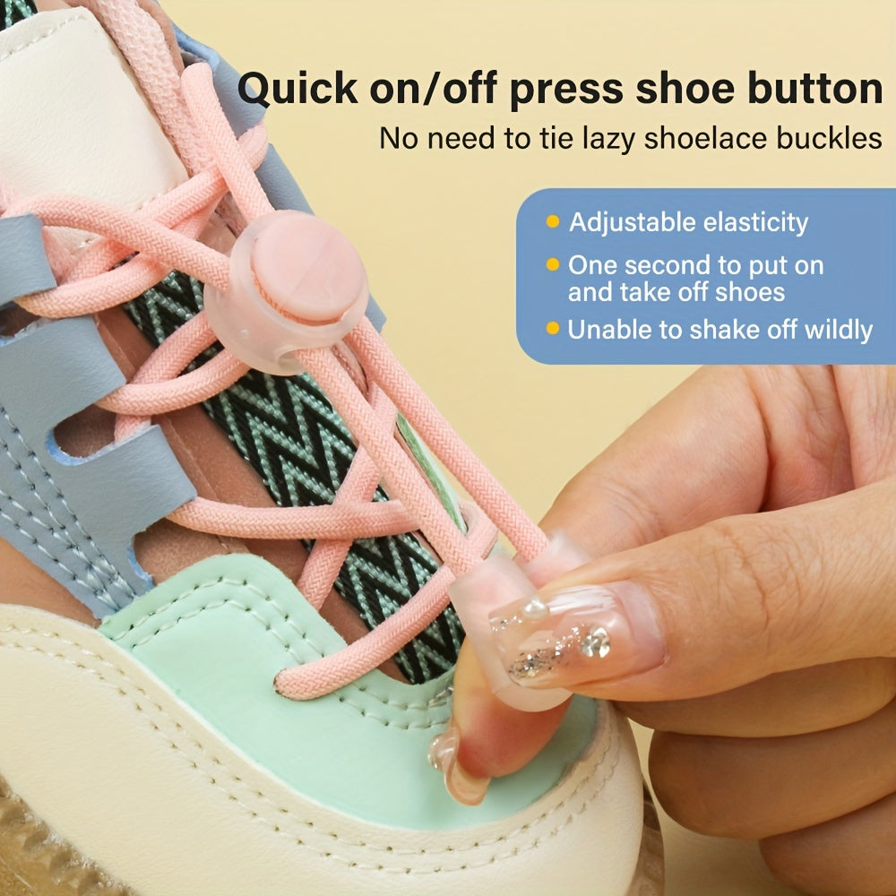 Unisex Elastic No-Tie Shoelaces with Adjustable Buckles for Sneakers