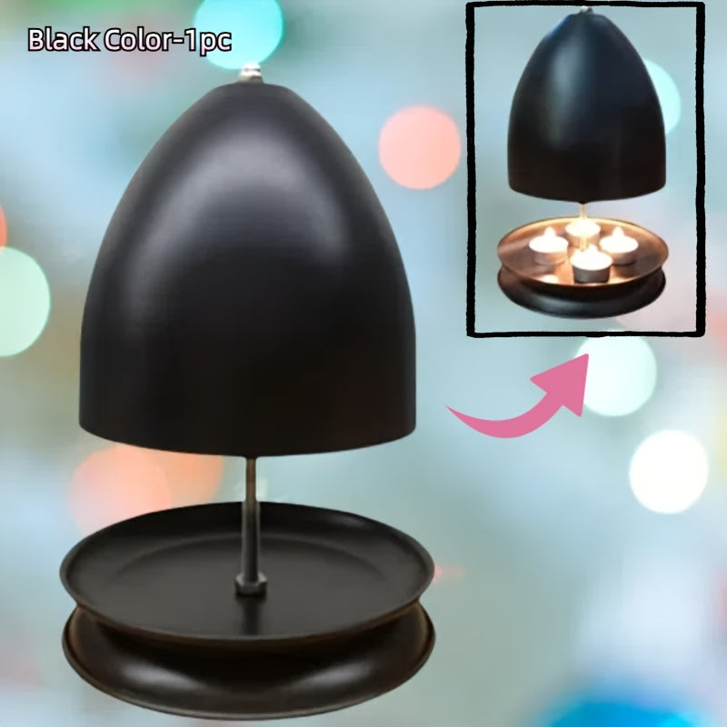 Black Portable Indoor-Outdoor Iron Heater for Tea Light Candle Heating Kit