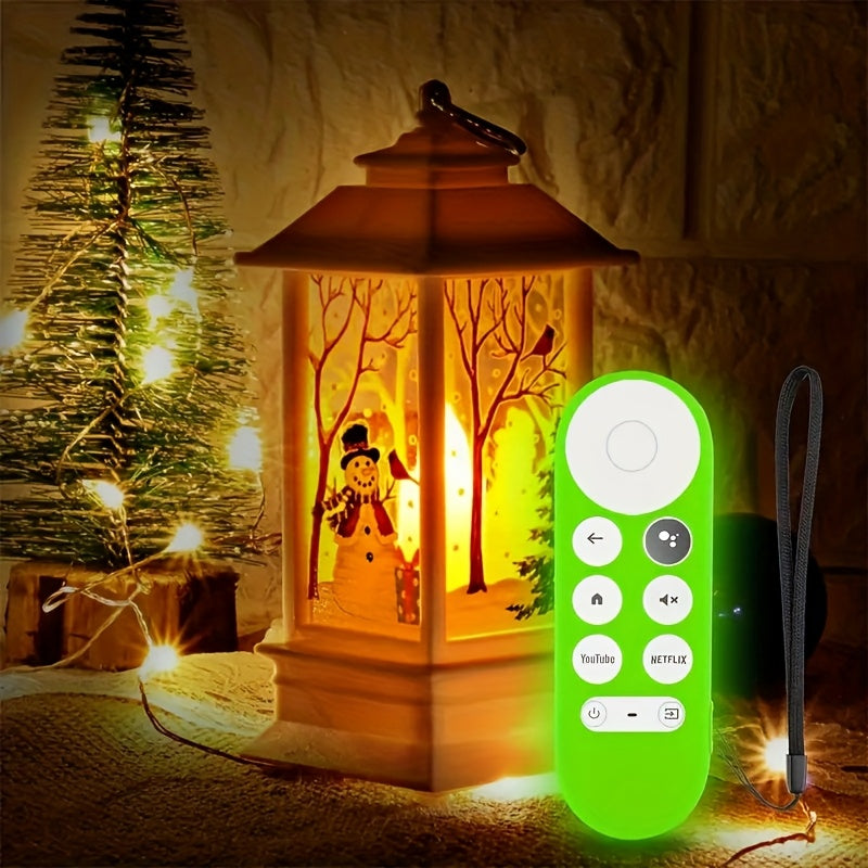 Glow-in-the-Dark Silicone Remote Control Case with Lanyard for Chromecast TV 2020