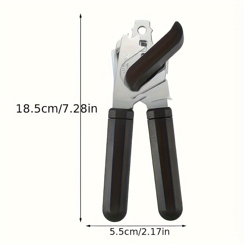 3-in-1 zanglamas po'latdan yasalgan qo'l can opener, oshxona uchun pichoq bilan