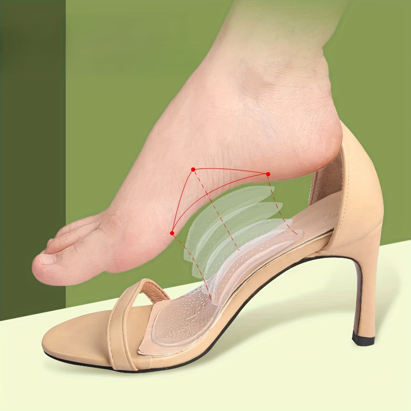 Women's Silicone Forefoot Cushion Inserts for High Heels Non-Slip Footwear Pads