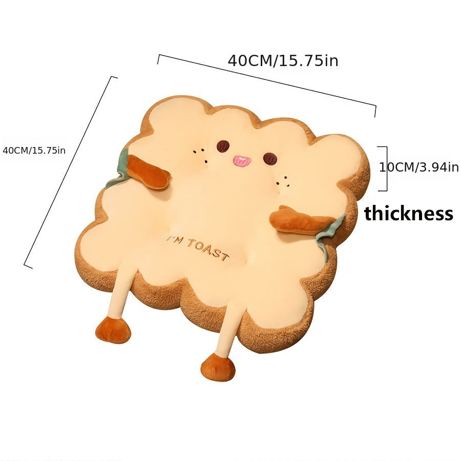 Cartoon Toast Seat Cushion Cozy Pillow for Home Office Gift