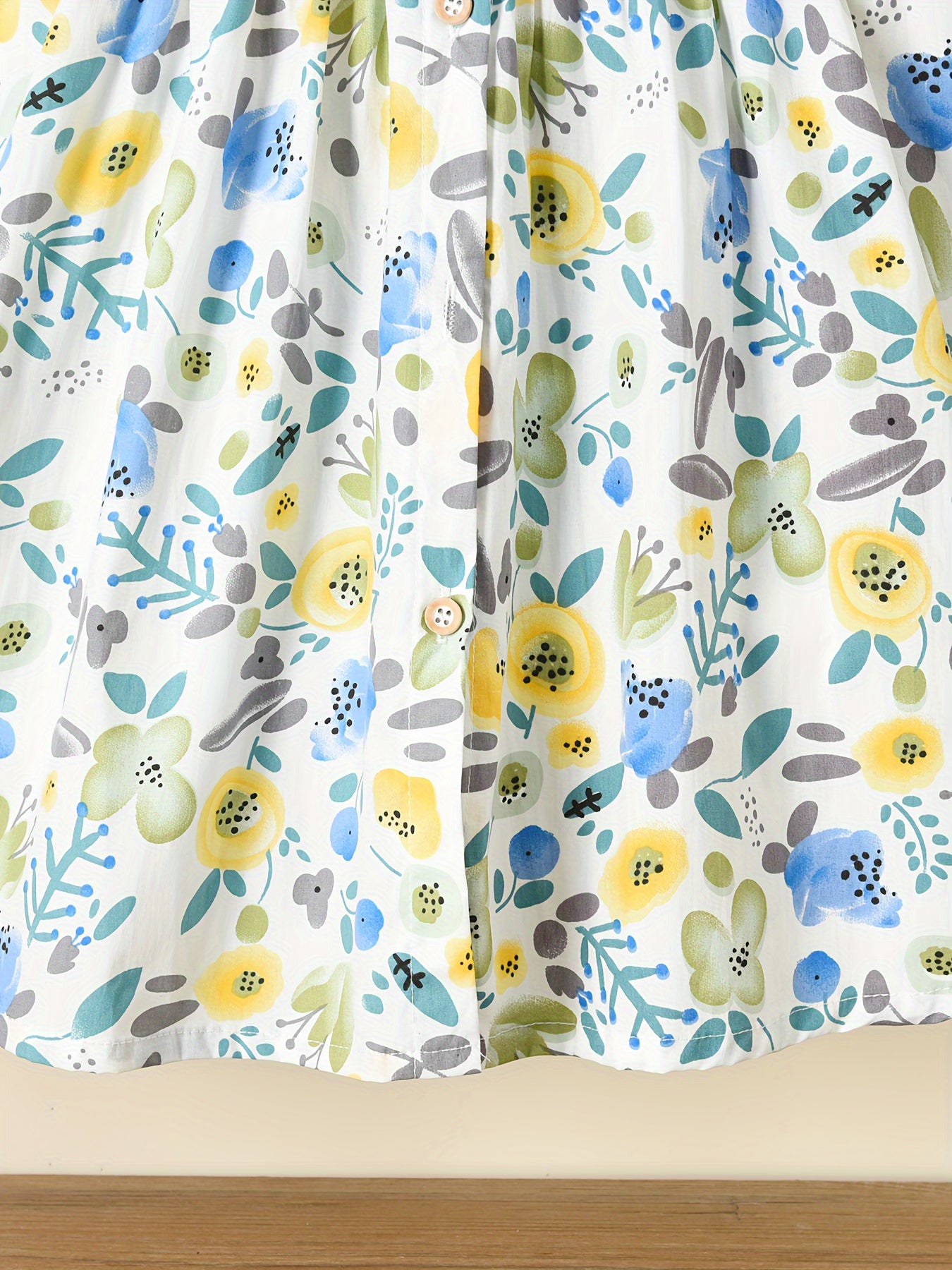 Qizlar uchun yozgi partiya sovg'asi uchun gullar bosma paxta qolsiz ko'ylak