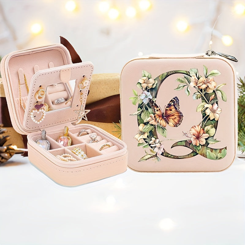 Yolgʻon charm bilan shaxsiylashtirilgan alfavitli flip-top bilan qoplangan, soʻzma-soʻz qoplangan va taqinchoqlarni saqlash uchun quti