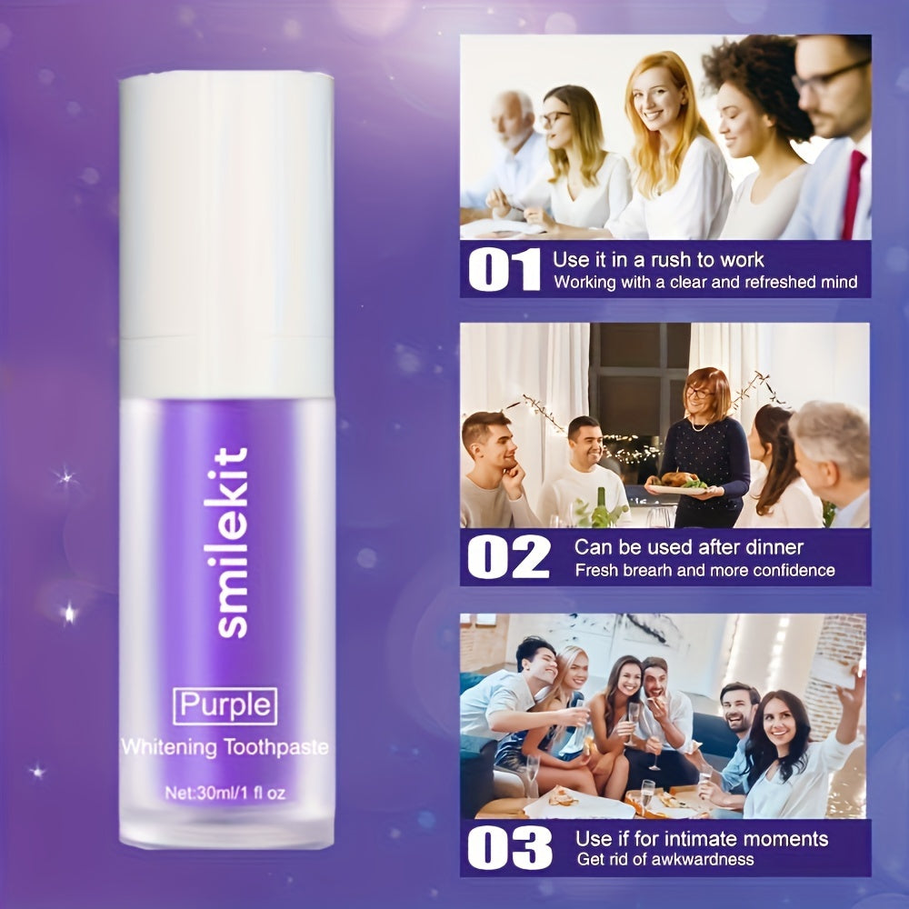 Purple Whitening Toothpaste for Deep Cleaning Fresh Breath Travel Mini
