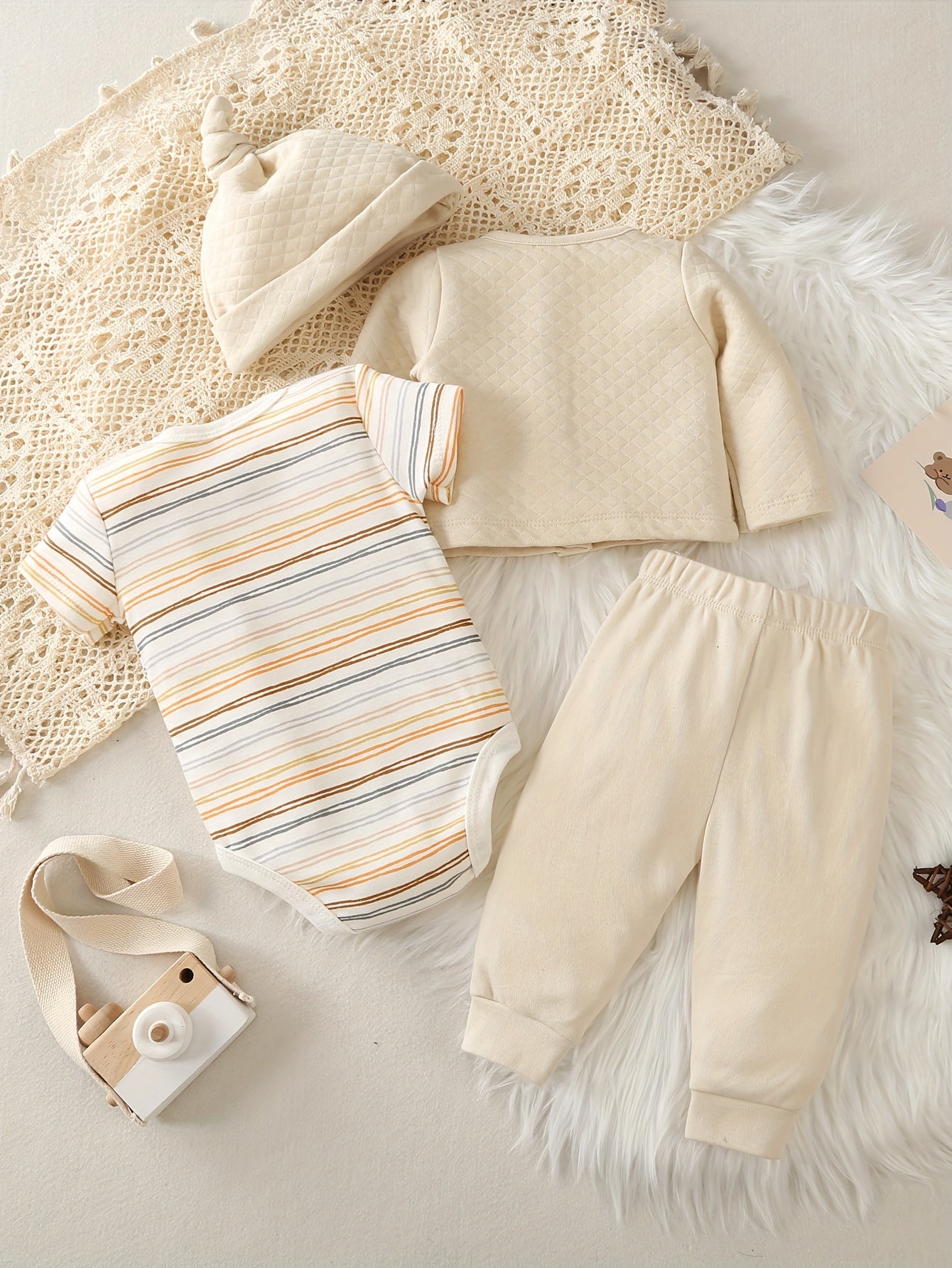 Boys Cotton Cartoon Giraffe Pants Set Long Sleeve Casual Fall Winter