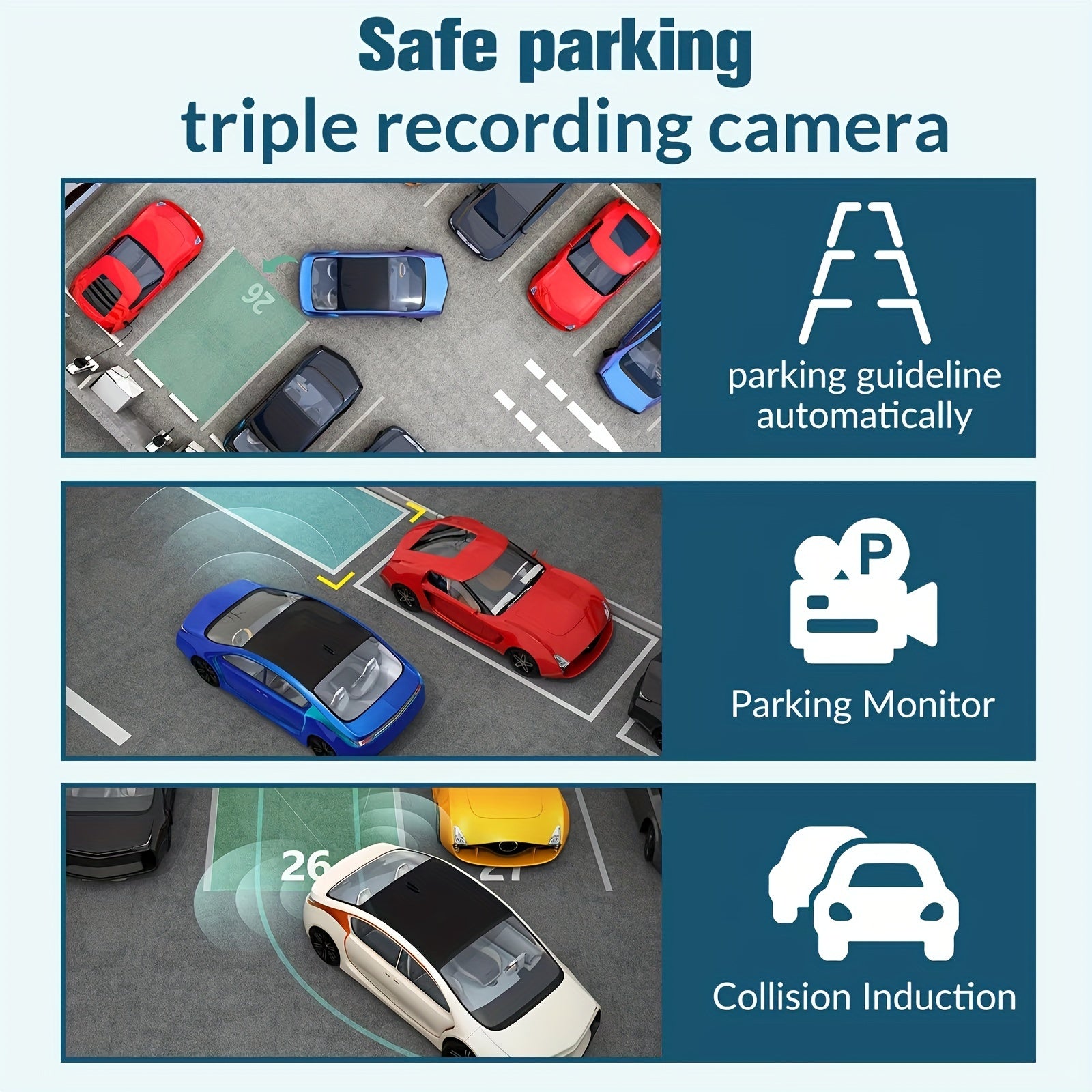 Car Dash Camera Dual Recording 1080p Night Vision Loop Recording Easy Install