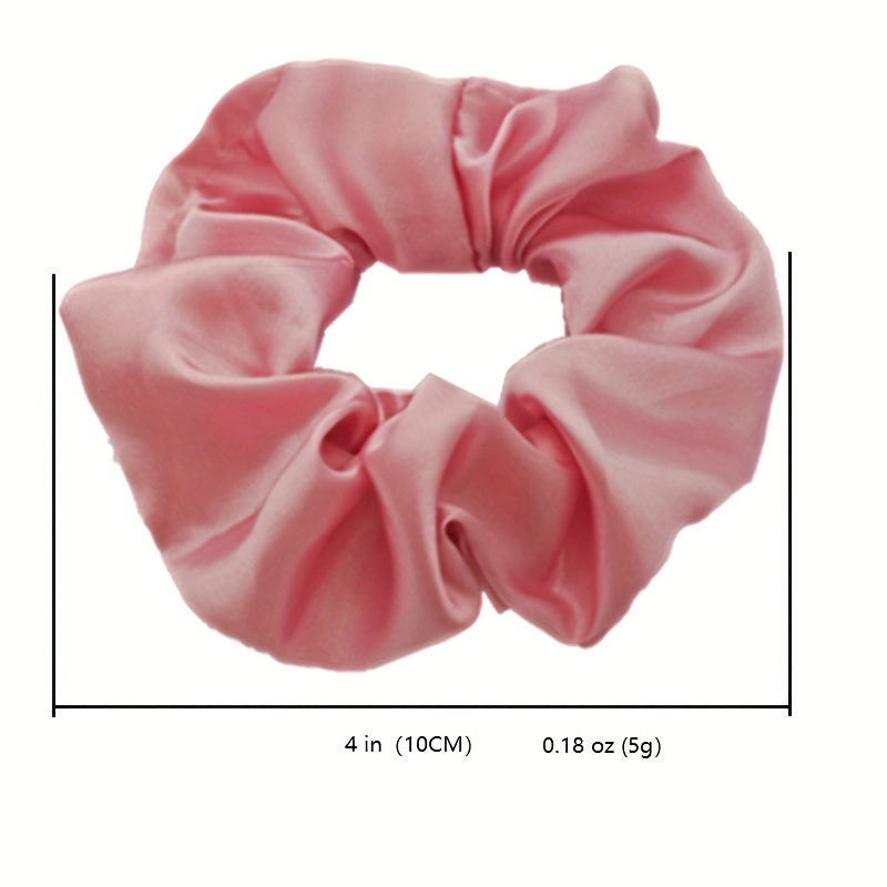 Set of 60 Satin Scrunchies for Women Hair Styling Solid Colors