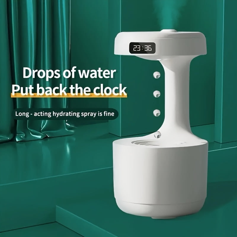 1pc Anti-Gravity Humidifier with Clock Night Light and Ornament for Better Air Quality