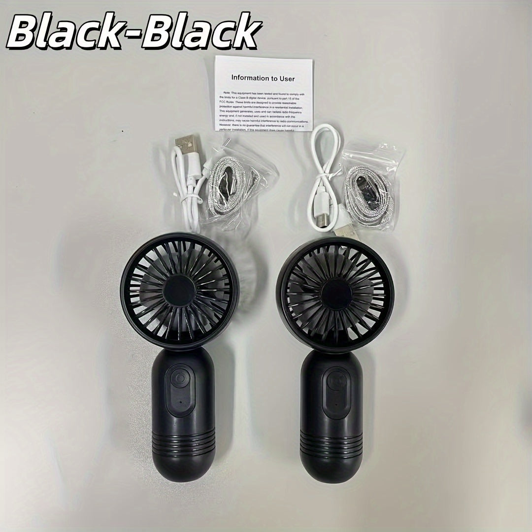 Hanging Neck Fans Set of 2 Portable USB Rechargeable Personal Fans for Outdoor Travel