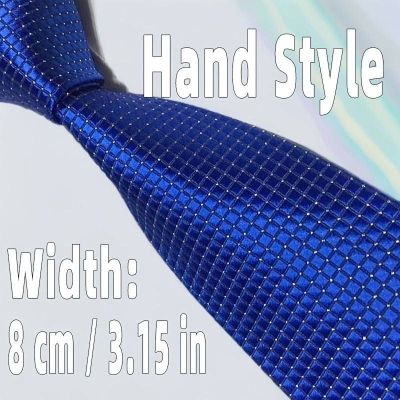 Men's Green Red Black Plaid Tie Formal Business 8cm Wide