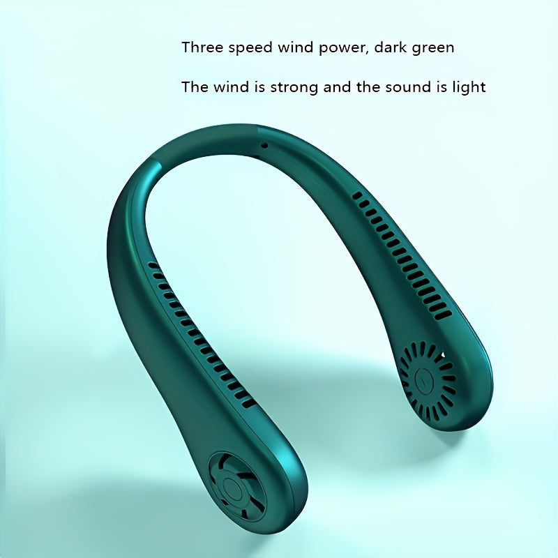 Neck Fan USB Rechargeable Adjustable 5-Speed Digital Display Bladeless Cooling Device