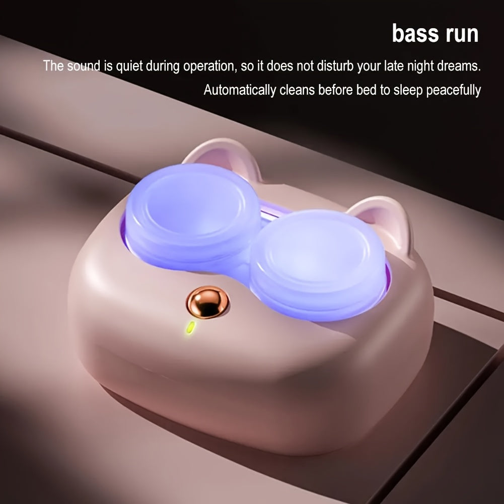 Электрический футляр для контактных линз с автоматической очисткой и стерилизацией, дорожный размер, не перезаряжаемый