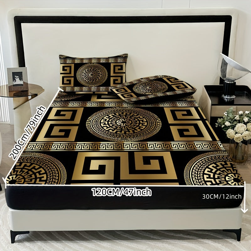 European Design 3-Piece Bedding Set Polyester Breathable Machine Washable