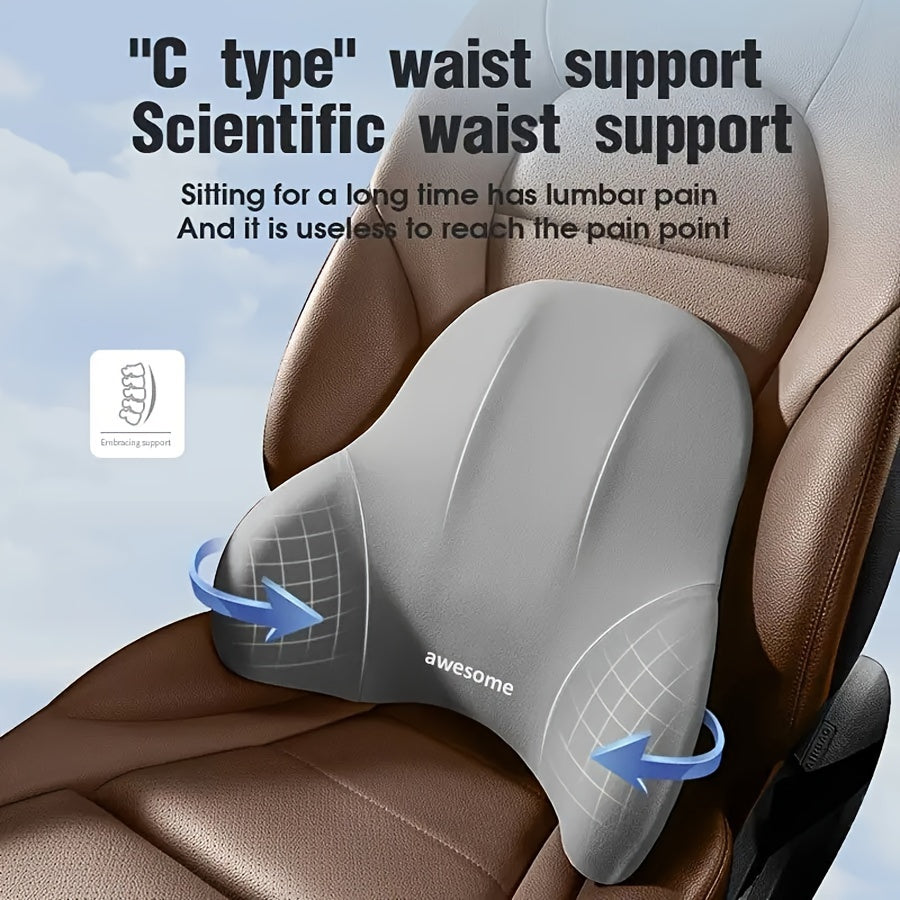 Memory Foam Lumbar Support Pillow for Office Chair Car Gaming Recliner Back Cushion