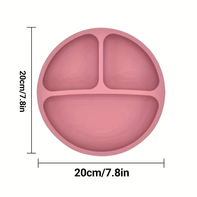 Silicone Baby Feeding Plate Divided Suction Cup Toddler Dish Microwave Safe