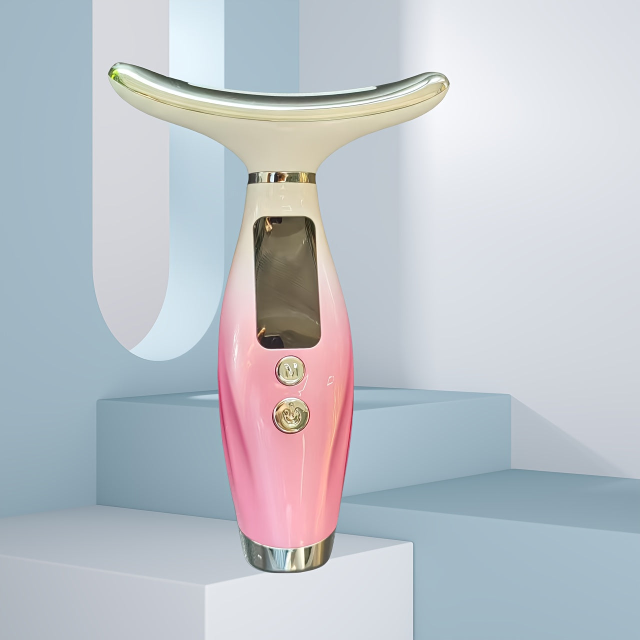 Electric Face and Neck Massager with 7 Modes Hot Compress Vibration Rechargeable