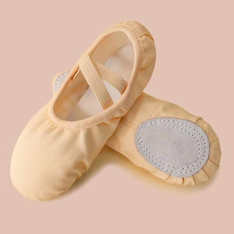 Girls' All-Season Ballet Shoes Breathable Canvas Non-Slip Sole for Yoga Gymnastics