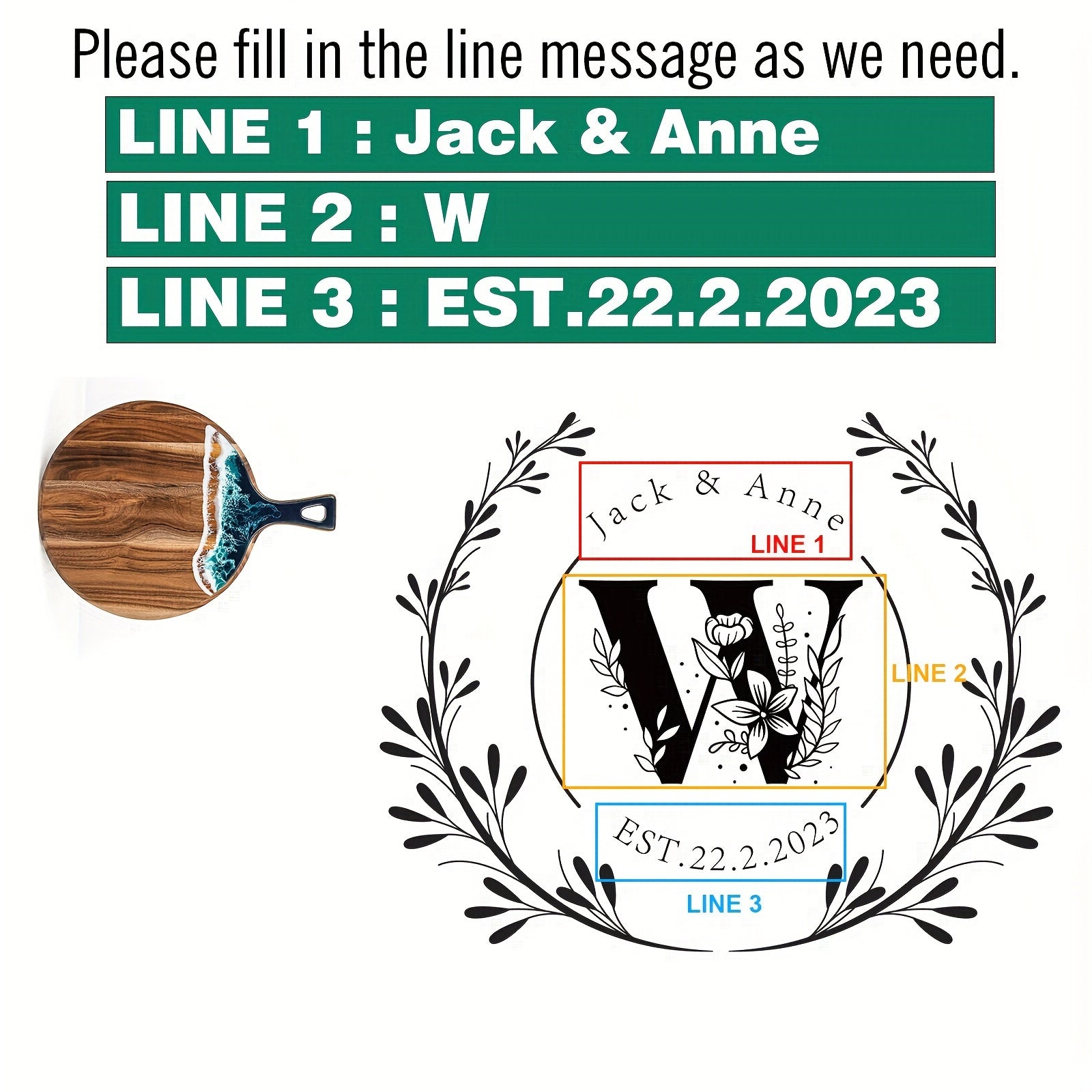 Round Custom Cheese Board with Handle, Personalized Charcuterie Board for Gifts