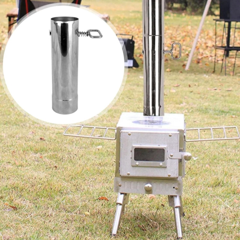 Stainless Steel Chimney Pipe 5.99cm with Dampers for Smoke Exhaust Outdoor Stove