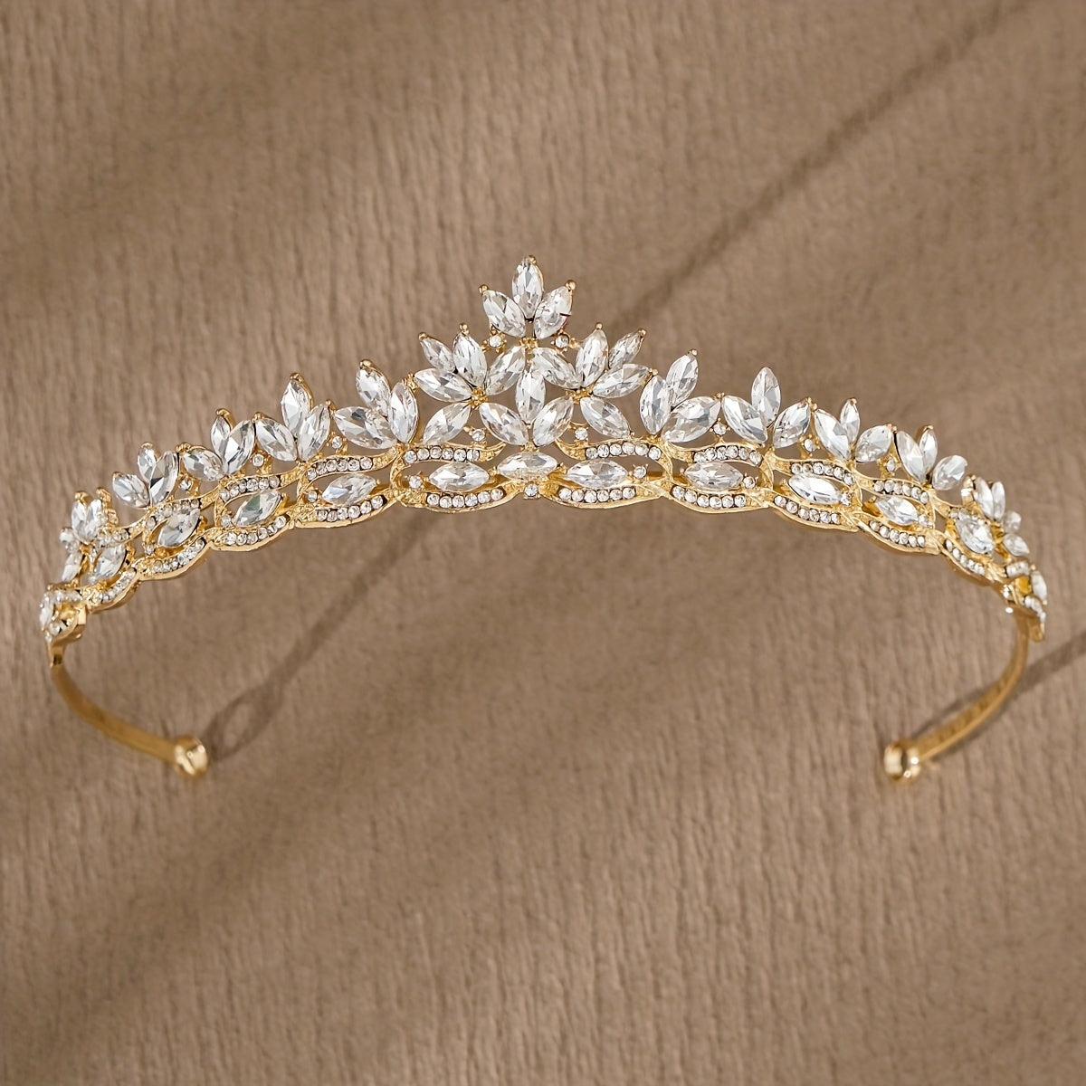 Corona de tiara nupcial con cristales de marquise para boda y ocasión especial