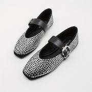 Women's Flats Sequin Square Toe Slip-On Casual and Dress Shoes