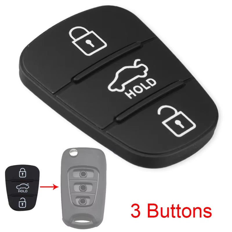 Black PU Rubber Car Key Fob Cover with Lock/Unlock Icons Replacement