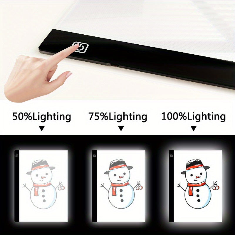 LED Light Pad for Drawing Tattoos Sketching with Adjustable Brightness USB Powered Square Acrylic