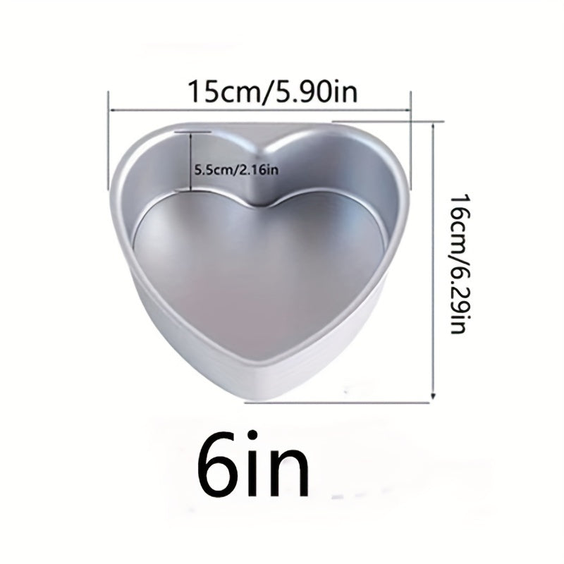 Heart-Shaped Non-Stick Aluminum Cake Mold Removable Bottom 7.62cm-25.4cm