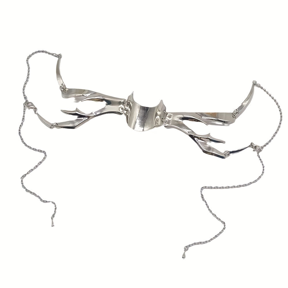 Silver Hollow Metal Mask for Halloween Masquerade Cyberpunk Accessories