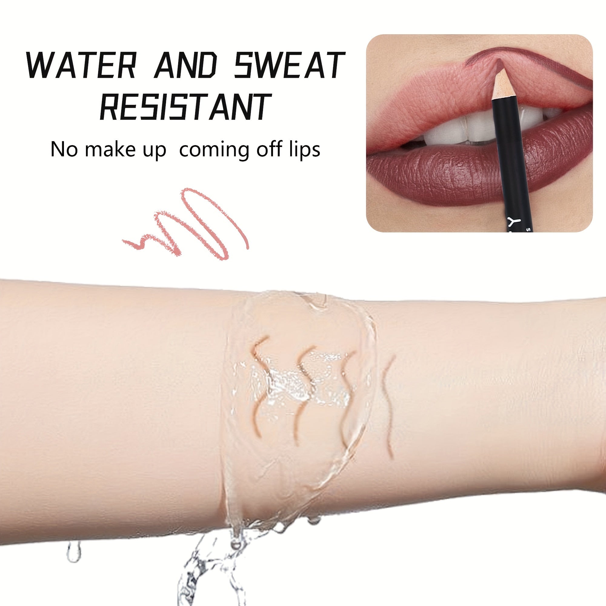 12-Piece Matte Non-Stick Lip Liner Set Waterproof Long-Lasting for Makeup and Gift