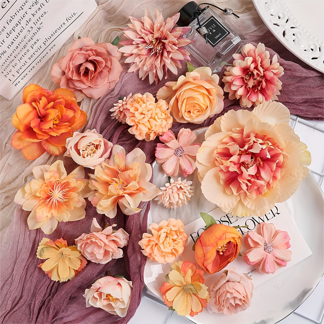 21-Piece Silk Daisy Flower Kit for Valentine's Day Decor DIY Craft