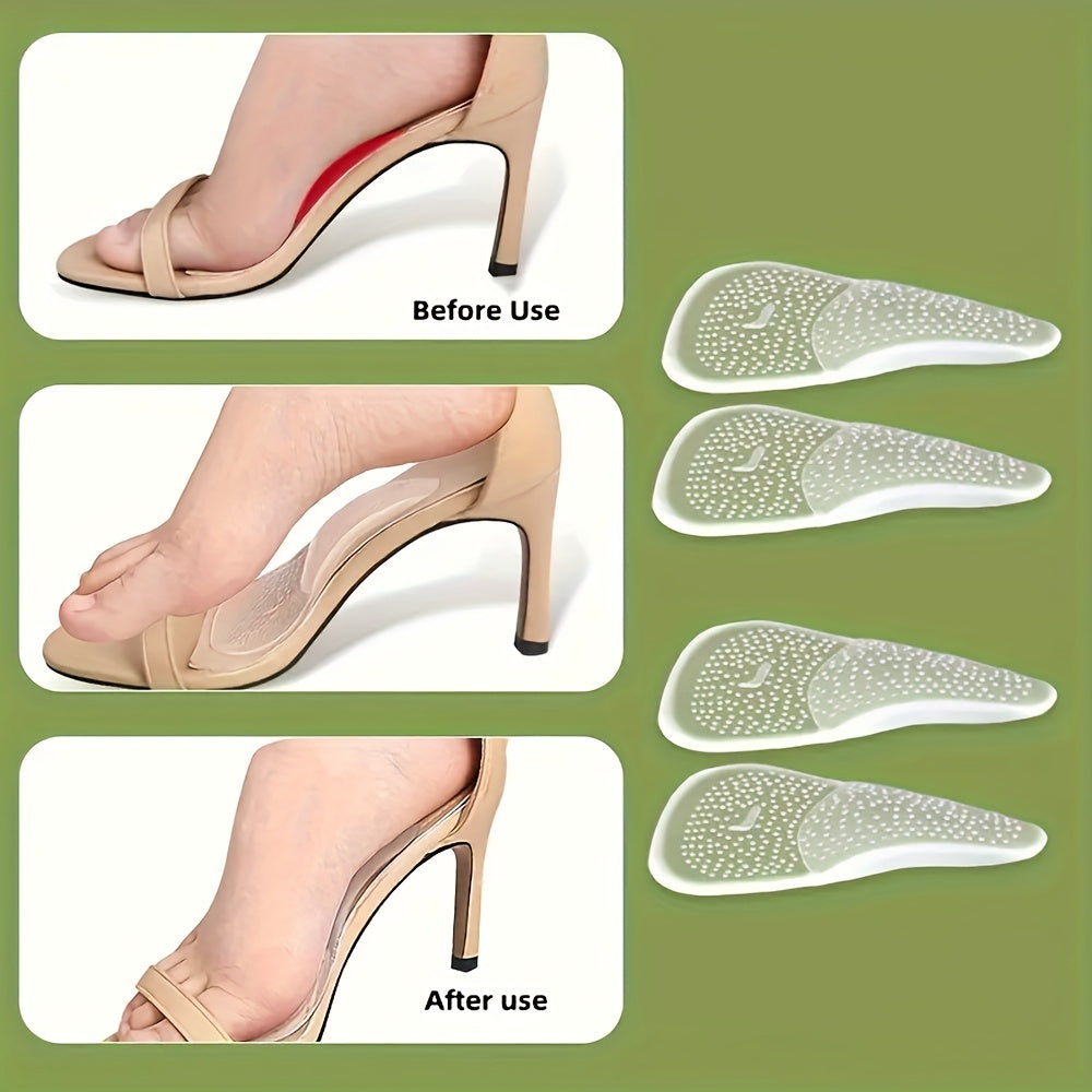 Unisex Silicone Heel Insoles Self-Adhesive Breathable Arch Supports