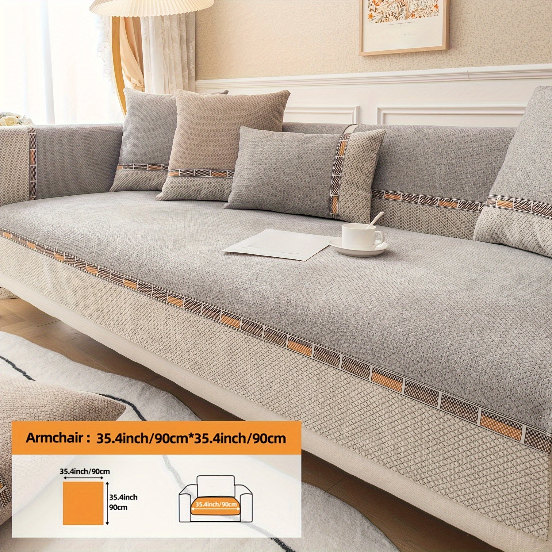 Bohemian Diamond Chenille Sofa Cover Pet-Friendly Non-Slip Protector for Home Decor