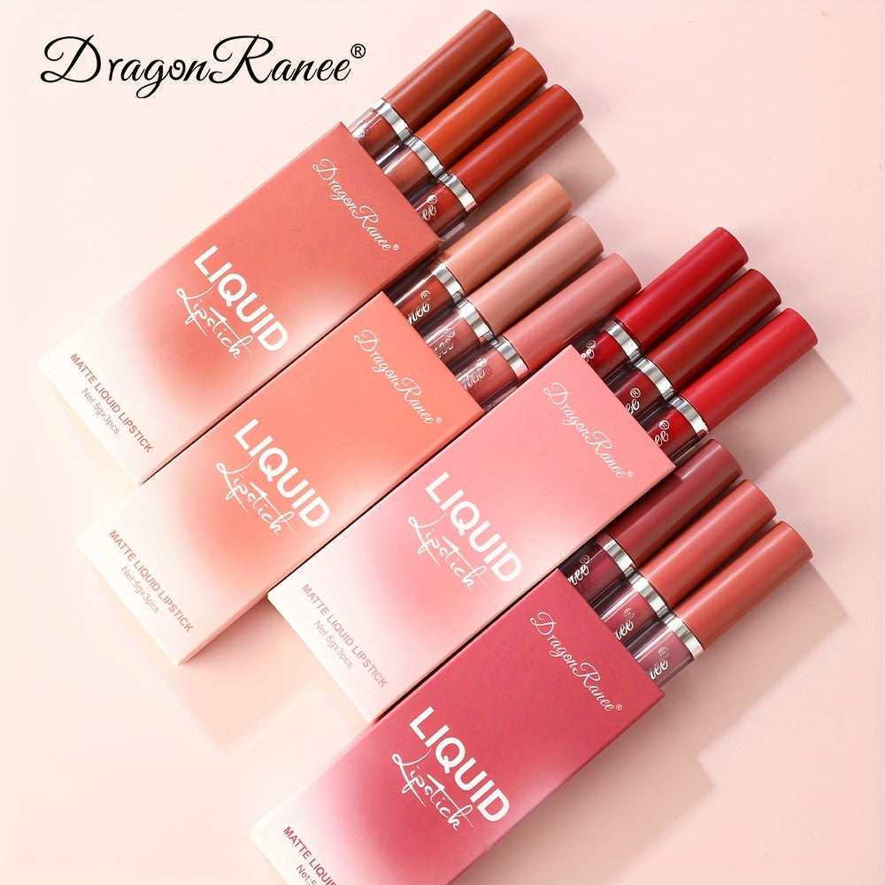 Women's Velvet Matte Lipstick Set 3-Pack Long-Lasting Non-Fading Moisturizing