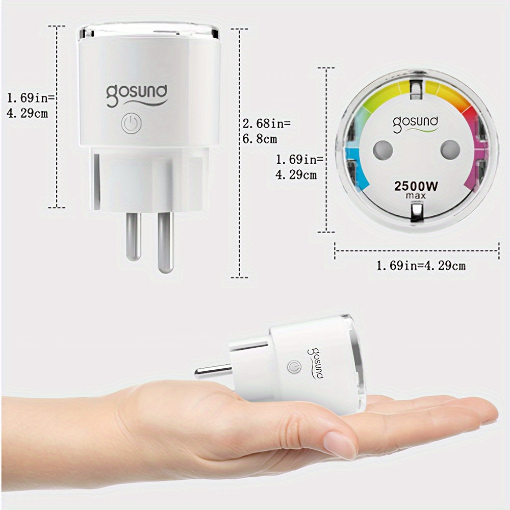 Pack de 4 enchufes inteligentes Wi-Fi con control por app, control por voz, temporizador, monitor de energía y enchufe europeo