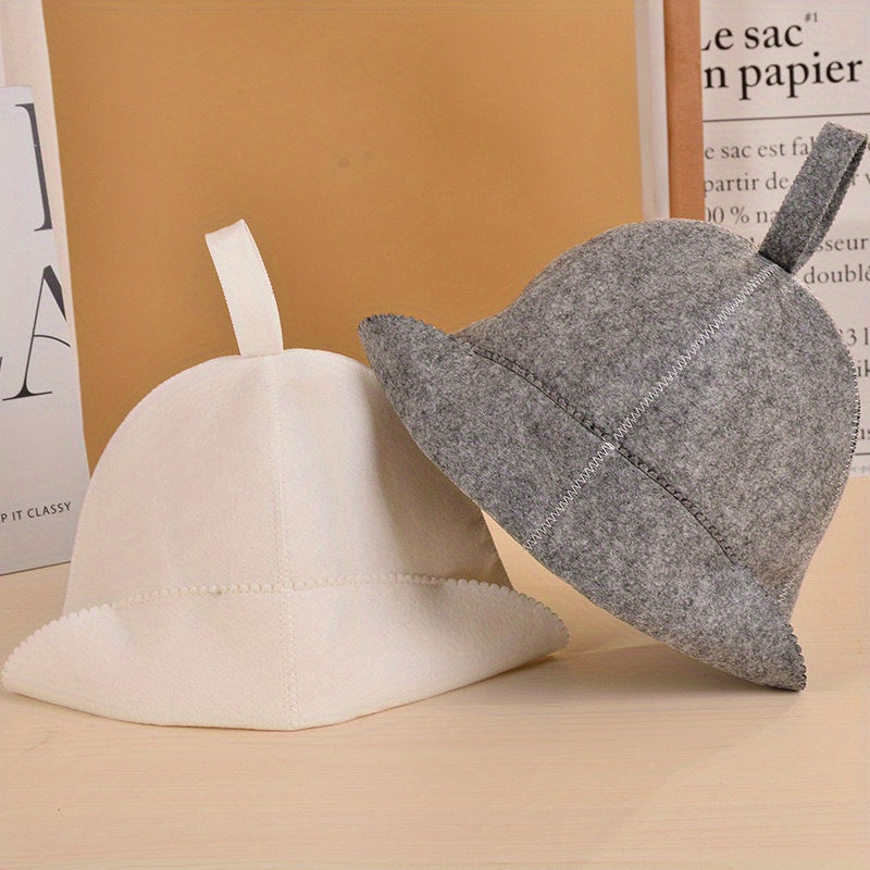 Thick Wool Felt Sauna Hat Insulating Sweat Absorbent for Sauna Use