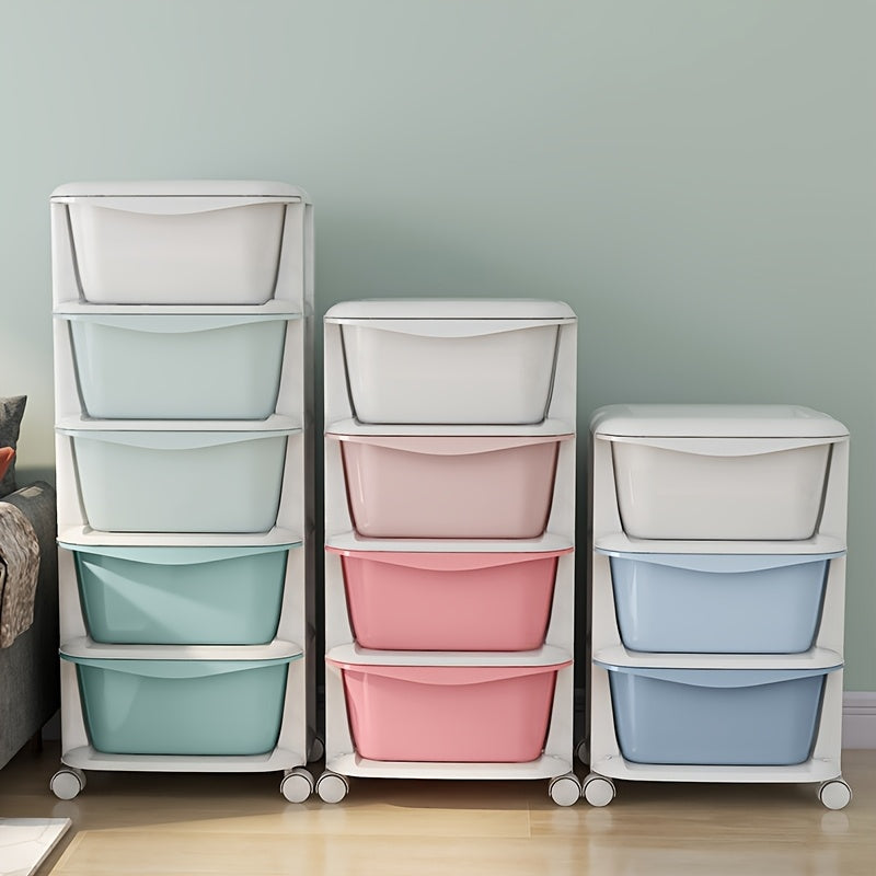 Plastic Drawer Storage Organizer 3/4/5/6 Tiers in White Blue Pink Teal