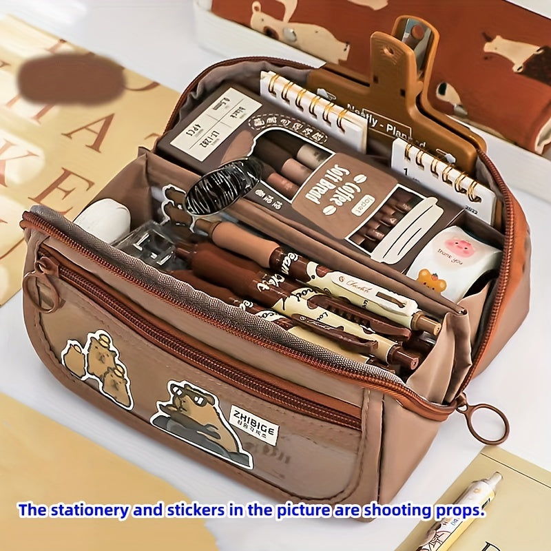 Large Capacity Stationery Bag for Students Washable Pencil Case for High School and College