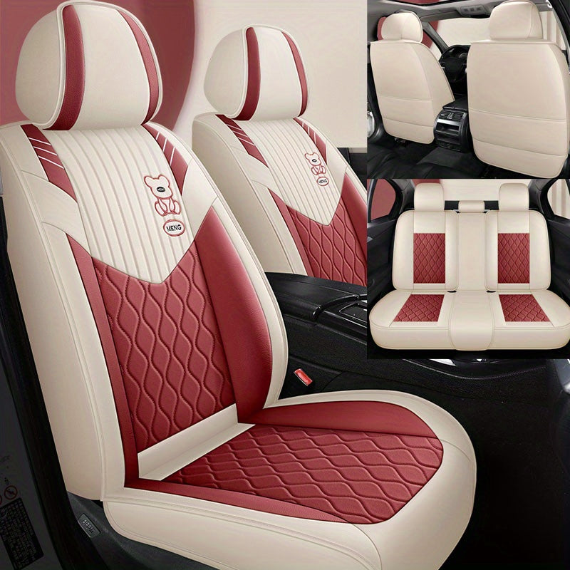 Universal barcha mavsumlar uchun PU charm avtomobil o'rindiq qoplamalari sedan va hatchback uchun