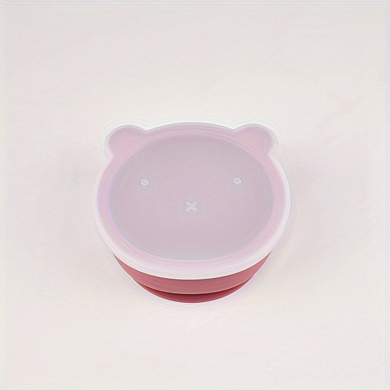 Kids' Silicone Feeding Bowl Set with Lid and Suction Base for Independent Eating