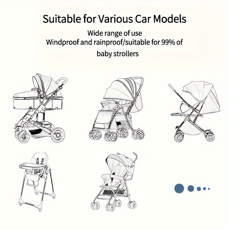 Bamboo Stroller Rain Cover with Transparent Shield for All-Weather Protection