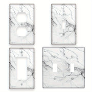 Marble Effect Wall Plate Cover White Gray Single Double Gang Home Decor Pack of 1
