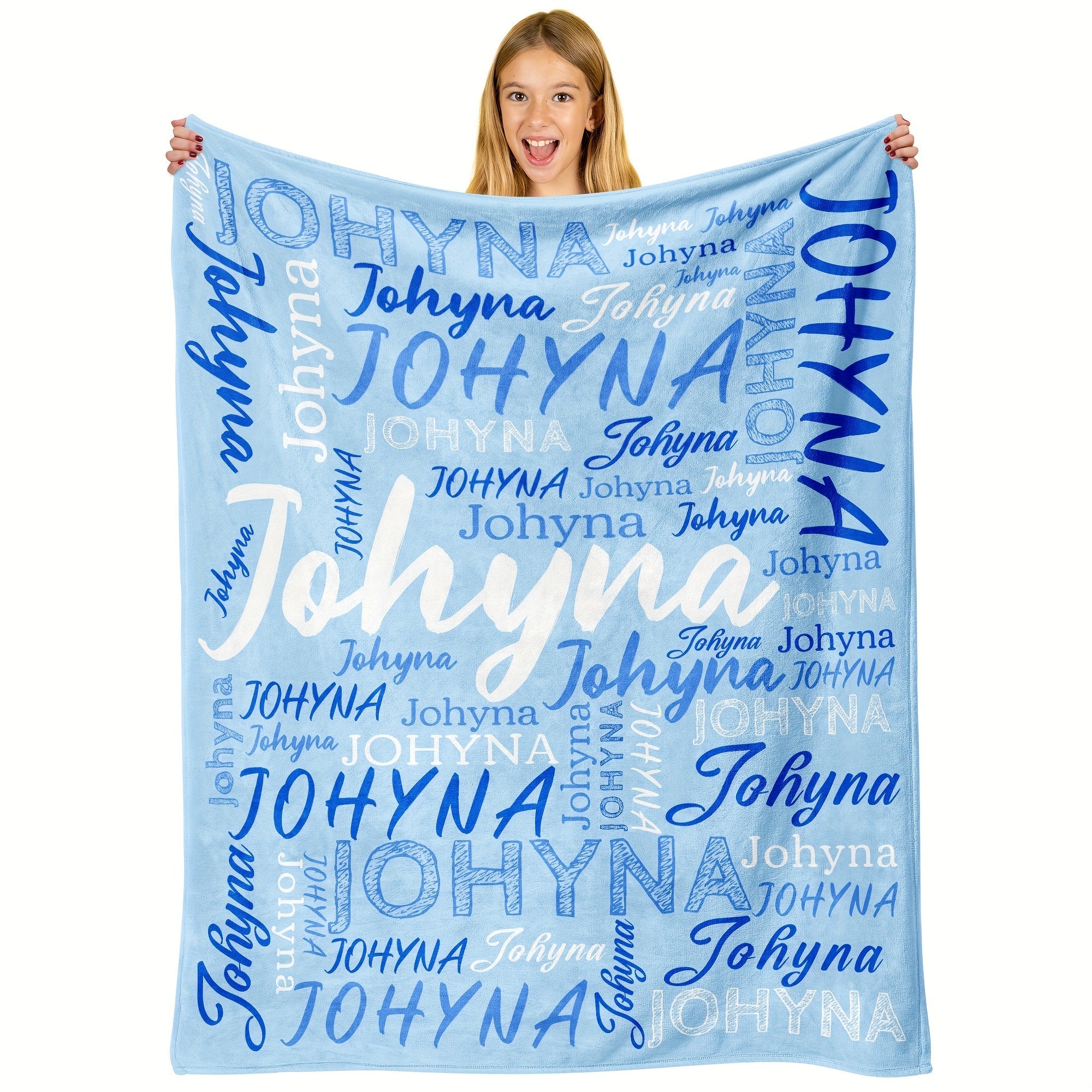 QOGOER Maxsus Ism Flanel Ko'rlagi - Har Mavsumga Shaxsiy Dizayn - Tashqi Sarguzashtlar, Qulay Uy Dekoratsiyasi va Hayvonlar uchun Mukammal Sovg'a - Zamonaviy Uslub, Raqamli Bosma, Polyester Material, 200-250gsm To'qilgan Matolar - 1 Dona O'z ichiga oladi