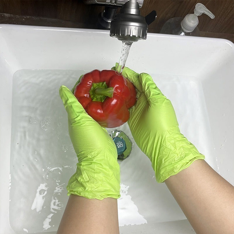 Зеленые нитриловые одноразовые перчатки, упаковка 30, 50 или 100 штук, для еды, уборки и DIY