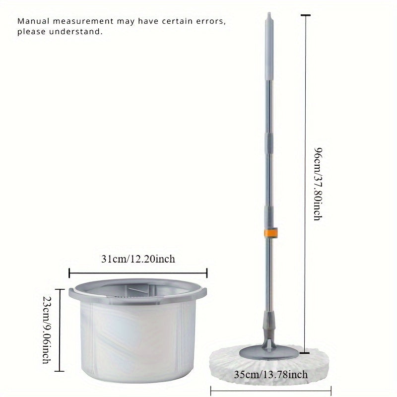 Juego de fregona y cubo con sistema de escurrido automático para facilitar la limpieza del suelo