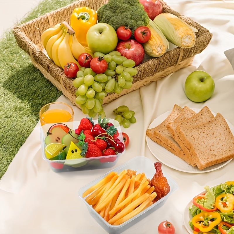 Set of 10 Reusable 22oz Plastic Meal Prep Containers with Locking Lids