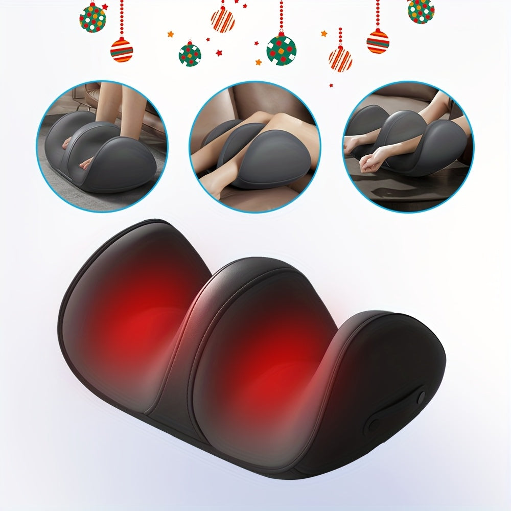 Zaryadlanadigan 3D Shiatsu oyoq massajchisi issiqlik bilan - simsiz, USB orqali zaryadlash, qon aylanishi va dam olish uchun ideal, ota-onalar va do'stlar uchun ajoyib sovg'a