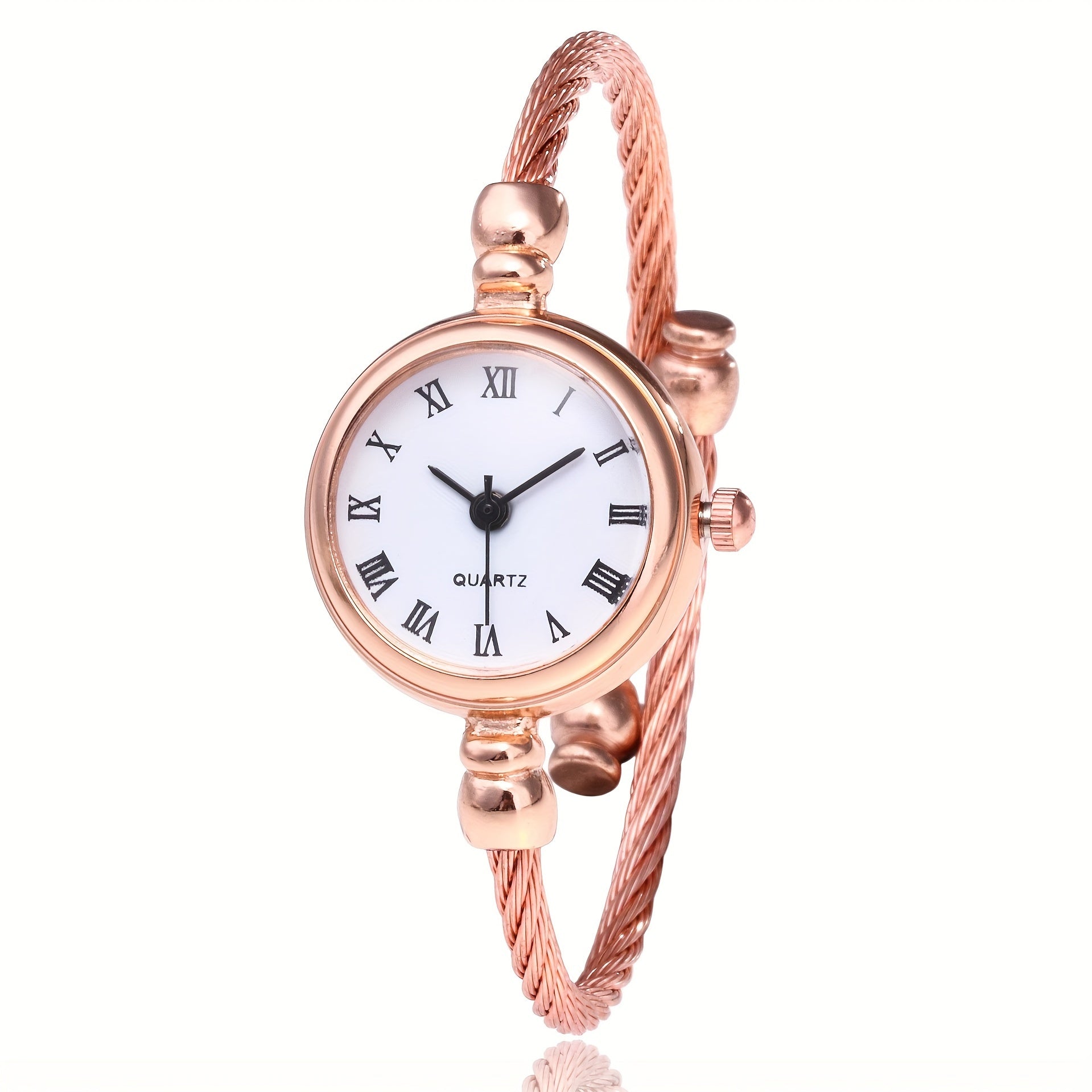 Women's Quartz Watch with Roman Numerals Stainless Steel Wire Strap Circular Dial Not Water Resistant