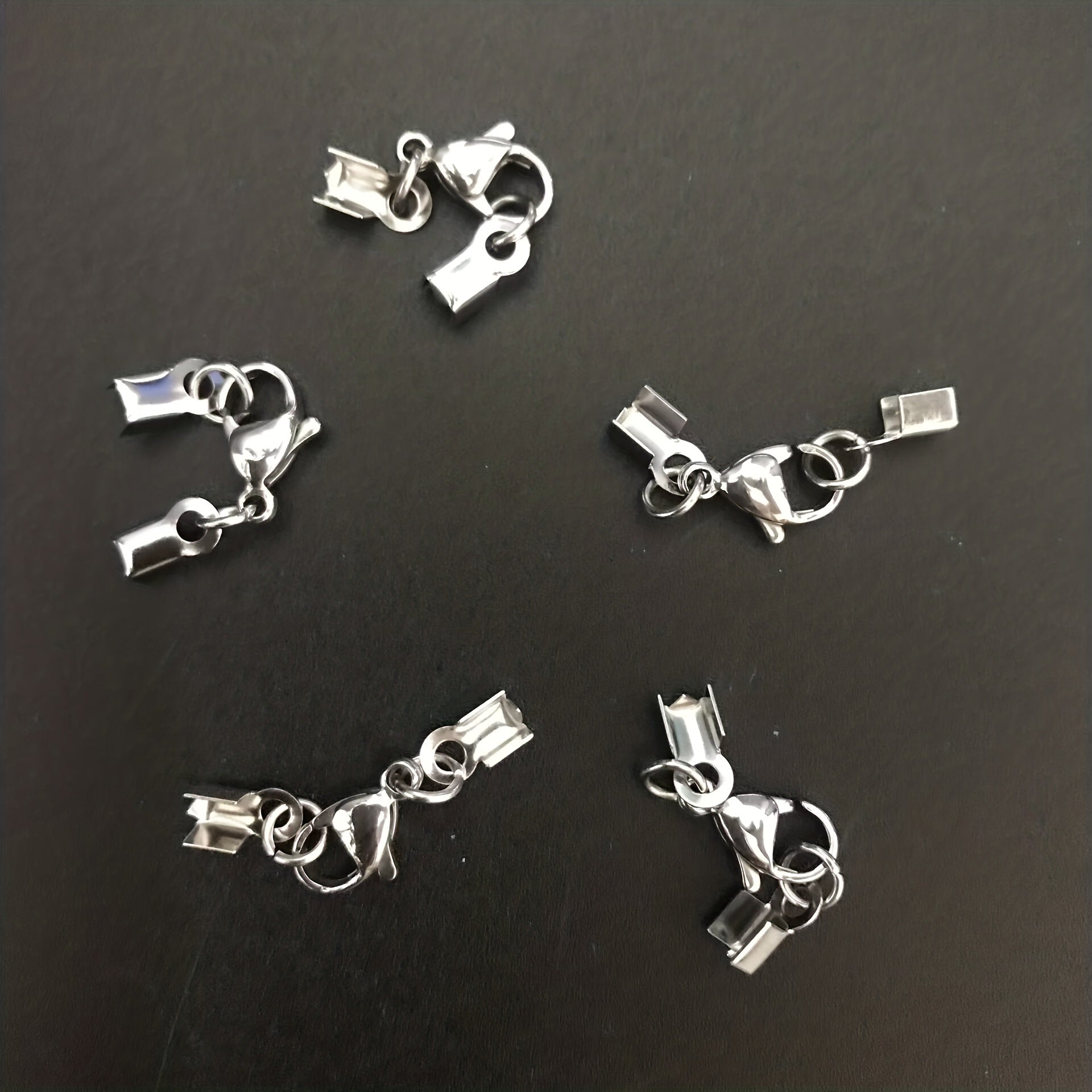 Set of 20 Stainless Steel Rope Buckle Clips for Jewelry Making and Accessories